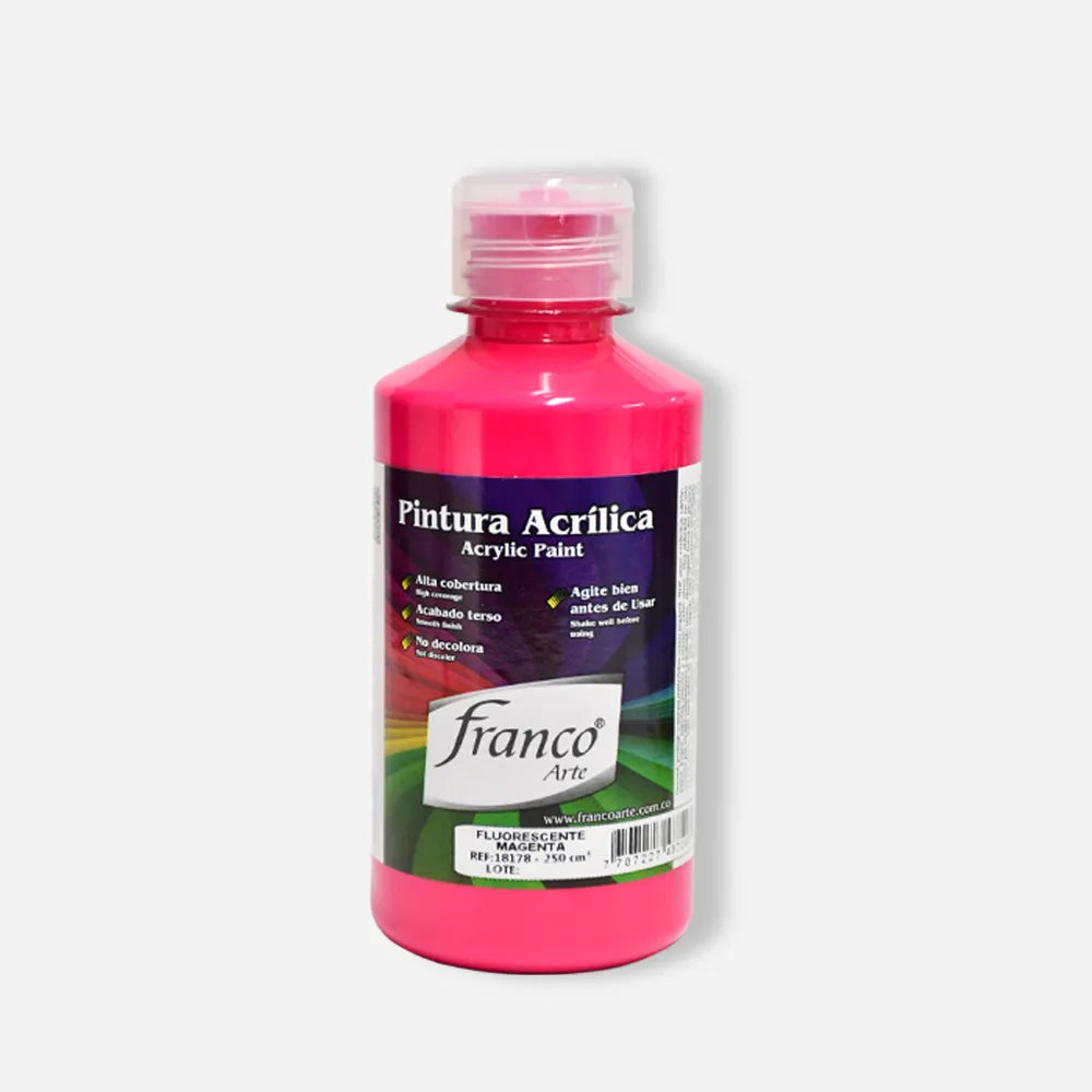 Pintura Acrílica Franco Arte al Frio X 250 ml - Fluorescente Magenta
