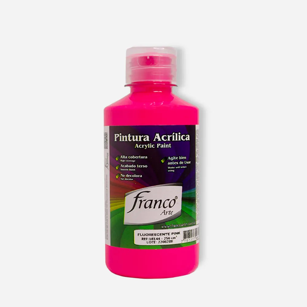 Pintura Acrílica Franco Arte al Frio X 250 ml - Fluorescente Pink
