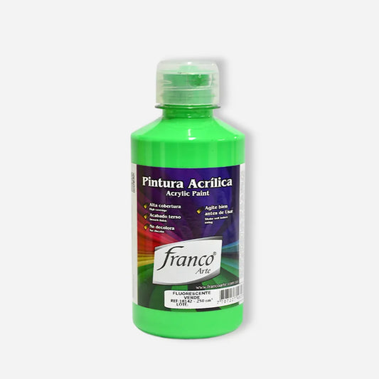 Pintura Acrílica Franco Arte al Frio X 250 ml - Fluorescente Verde