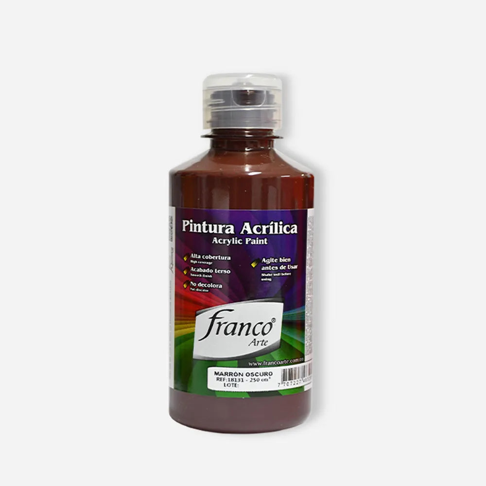 Pintura Acrílica Franco Arte al Frio X 250 ml - Marrón Oscuro