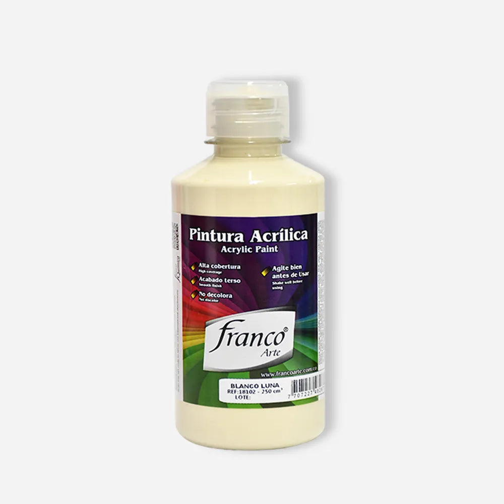 Pintura Acrílica Franco Arte al Frio X 250 ml - Blanco Luna