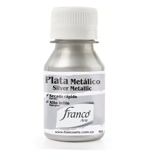 pintura base de aceite franco arte A base de aceite - Plata, 60 cc