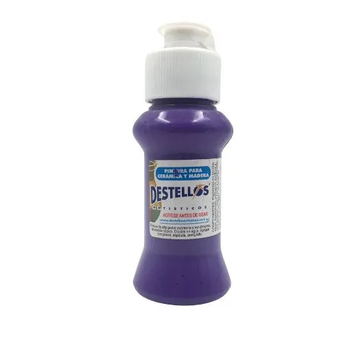 Pinturas Destellos De 60cc Para Cerámica Y Madera Violeta Nocturna