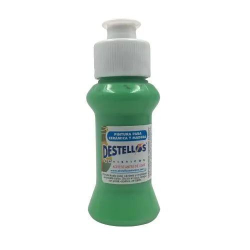 Pinturas Destellos De 60cc Para Cerámica Y Madera Verde Manzana