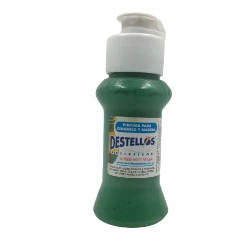Pinturas Destellos De 60cc Para Cerámica Y Madera Verde Iguana