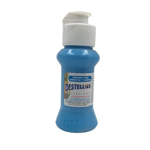 Pinturas Destellos De 60cc Para Cerámica Y Madera Azul Bebe