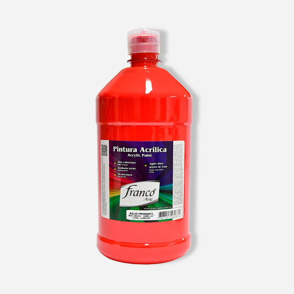 Pintura Acrílica Al Frio - Franco Arte De 1 Litro - Rojo