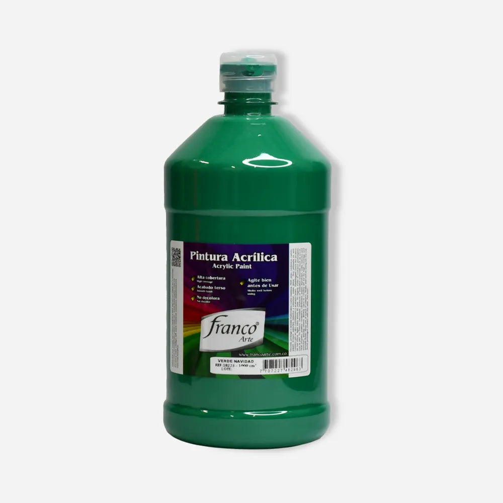Pintura Acrílica Al Frio - Franco Arte De 1 Litro - Verde