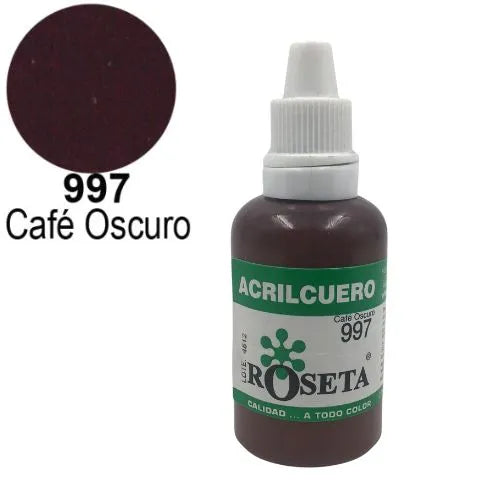 pintura para cuero acrilcuero de roseta - Café Oscuro