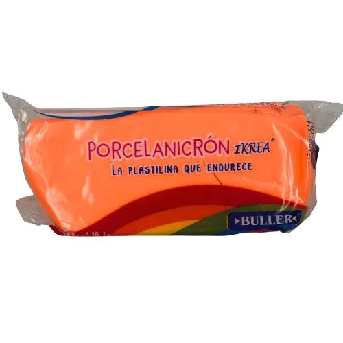 Porcelanicron O Masa Blanca - De 500 Grs - Naranja fluorescente