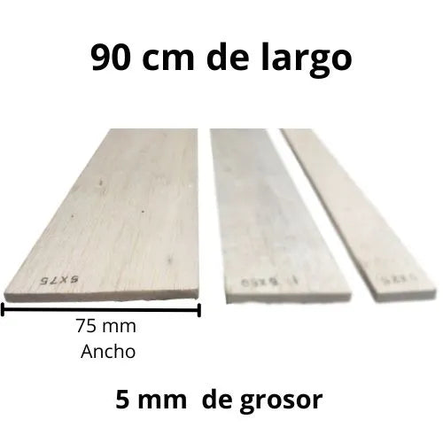 Tablas De Madera Balso - 5 X 75