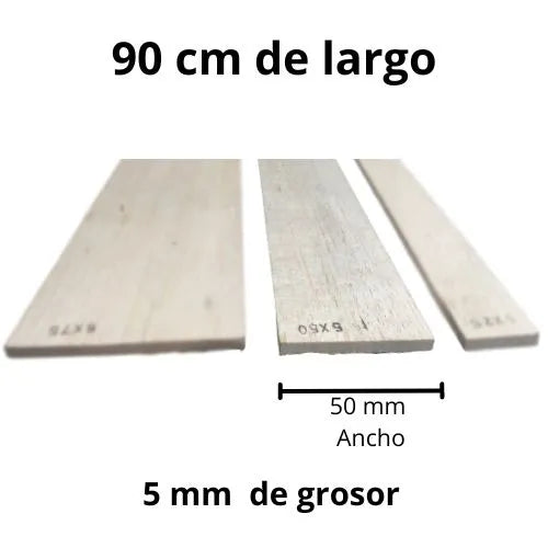 Tablas De Madera Balso - 5 x 50