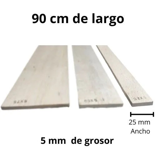 Tablas De Madera Balso - 5 X 25