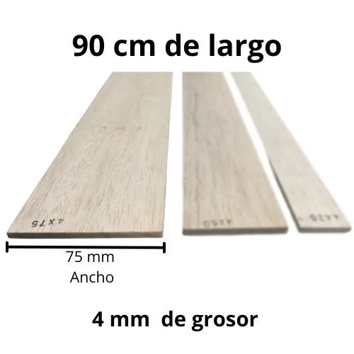 Tablas De Madera Balso - 4 X 75
