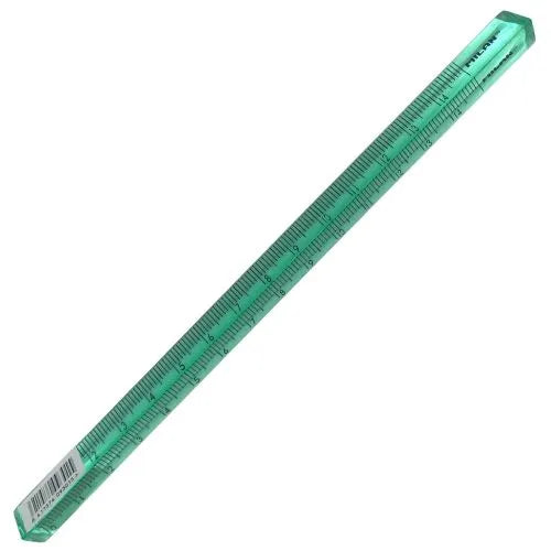 Regla triangular, en colores traslucidos marca Milan - Verde pastel
