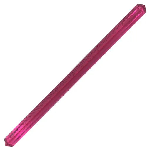 Regla triangular, en colores traslucidos marca Milan - Rosado