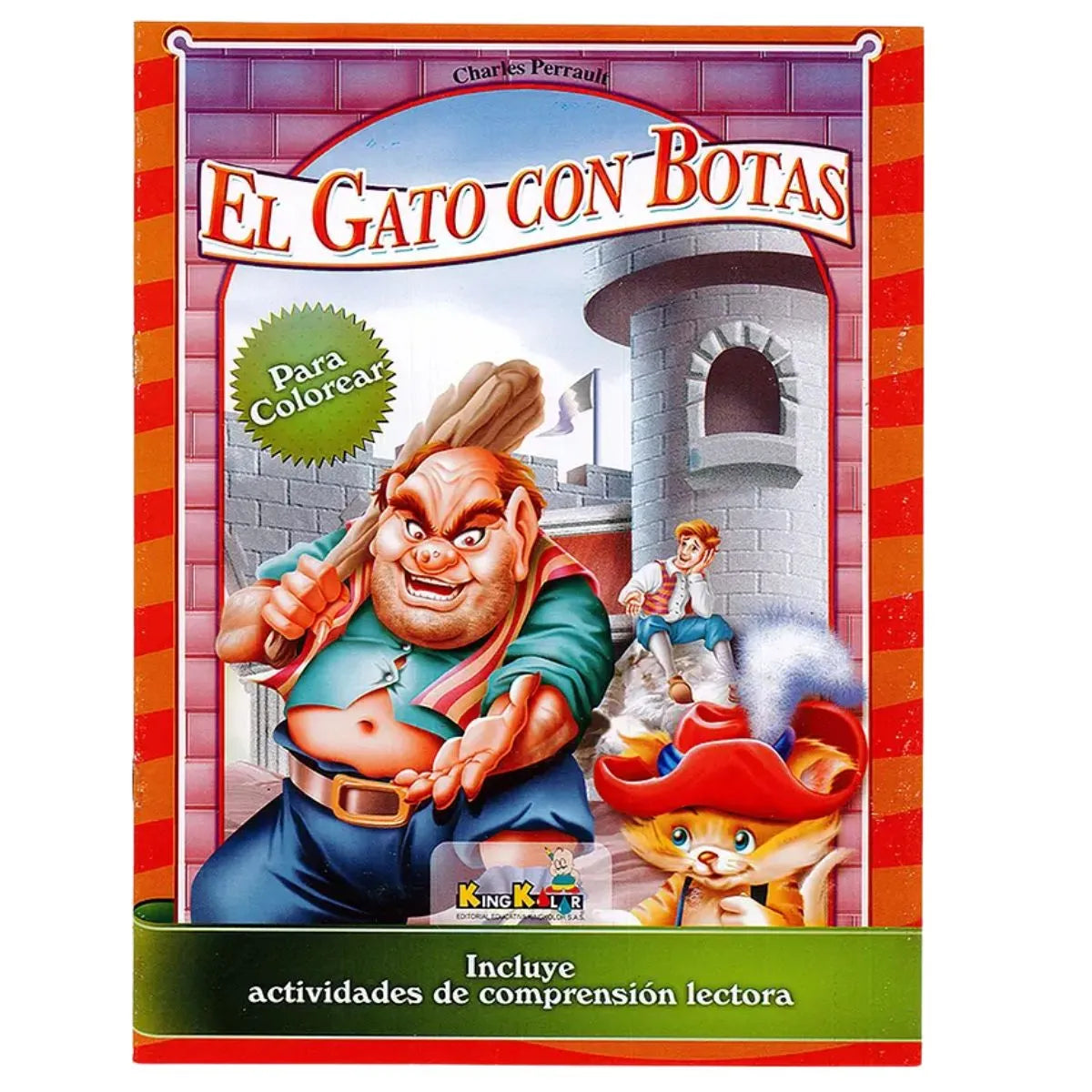 Libro para pintar En Idioma Español - King Kolor Gato con botas