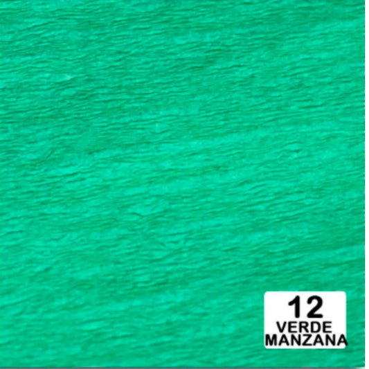 Papel crepe, papel pinocho, papel corrugado o papel crespón - Verde Manzana