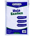 hojas de examen x100 tamaño doble oficio