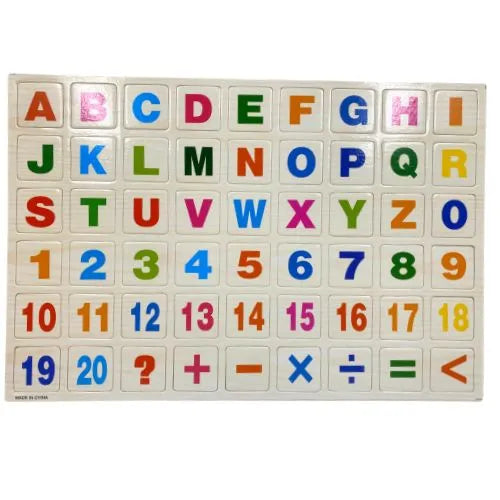 Juegos didacticos, Para Desarrollo Motriz - Cognitivo de los niños - Fichas Didacticas Alfanumerico Magnetico Grande