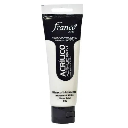 Pintura Acrílica Franco Arte x 100 ml Blanco Iridiscente 102