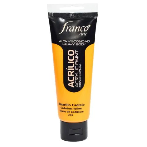 Pintura Acrílica Franco Arte x 100 ml Amarillo Cadmio 204