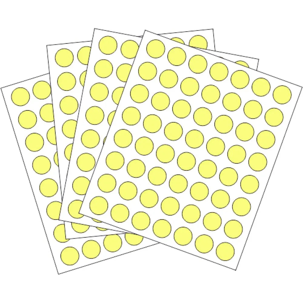 rotulos autoadhesivos circulares - 13mm Dimatic Colores Planos Amarillo