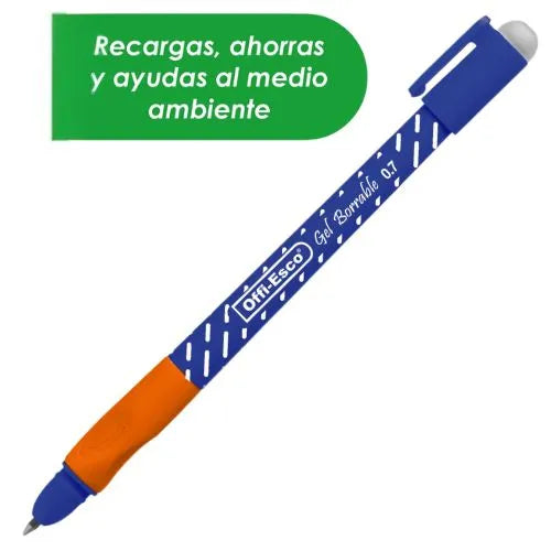 Lapicero Borrable OffiEsco Semi Gel Azul
