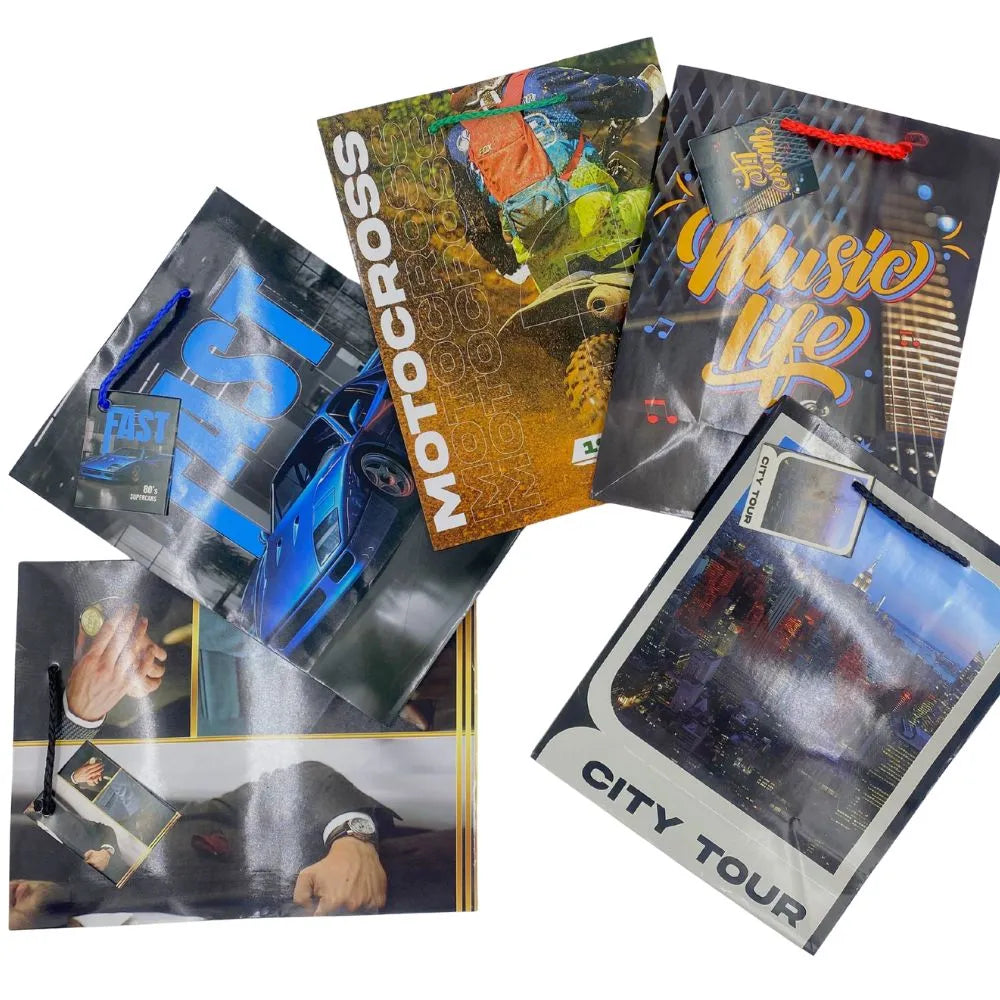 Bolsa de regalo Estampada Hombre Mediana