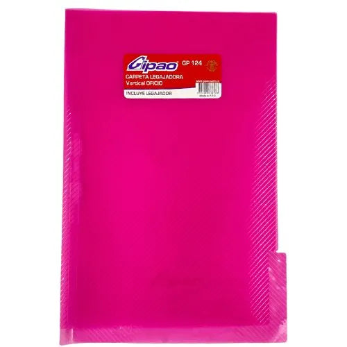Carpeta Legajadora Plástica Oficio Fucsia