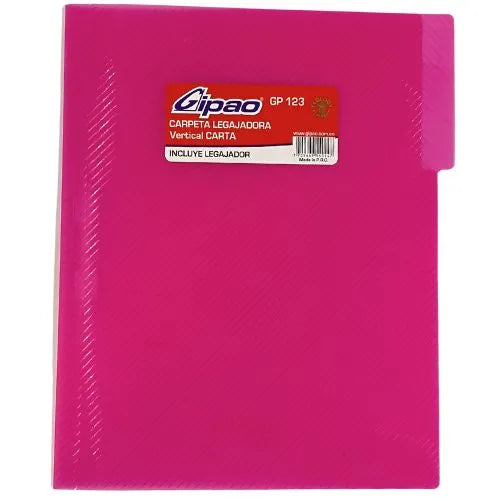 Carpeta Legajadora Plástica Carta Fucsia
