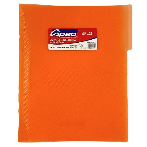 Carpeta Legajadora Plástica Carta Naranja