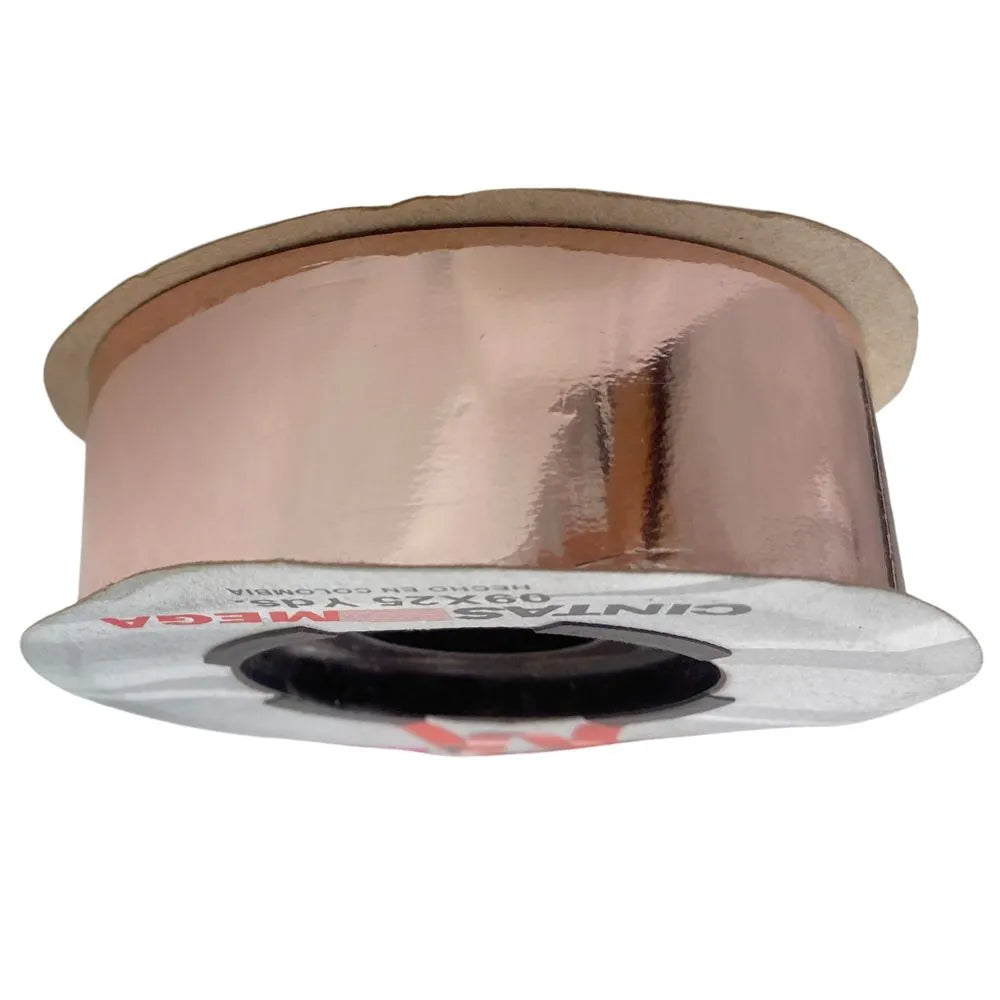 Cinta de Papel Para Moños 09X25 Rosa oro metalico