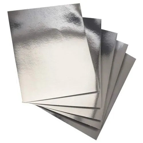 Cartulina Metalizada/Espejo - 250g Plateado 1/2 Pliego