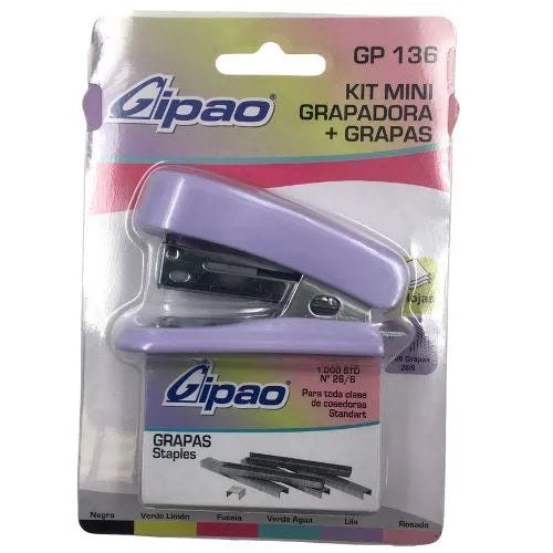 Grapadora o engrapadora Gipao GP/136 + Grapas Lila