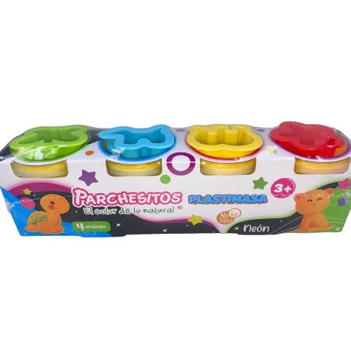 Masa moldeable o Plastimasa de Parchesitos - Neon x4