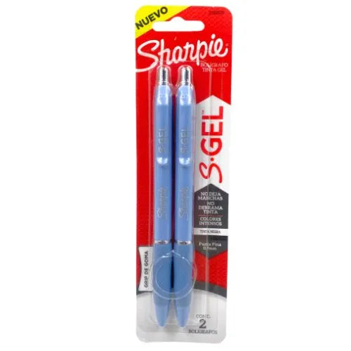 Lapiceros Punta Fina, Tinta De Gel Marca Sharpie - Negro Cuerpo Lila x2