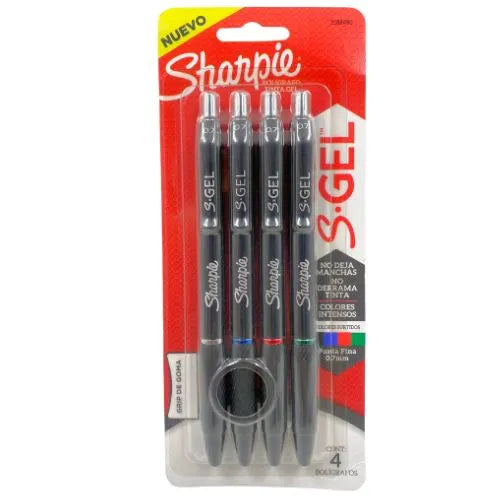Lapiceros Punta Fina, Tinta De Gel Marca Sharpie - Basicos Cuerpo Negro x4
