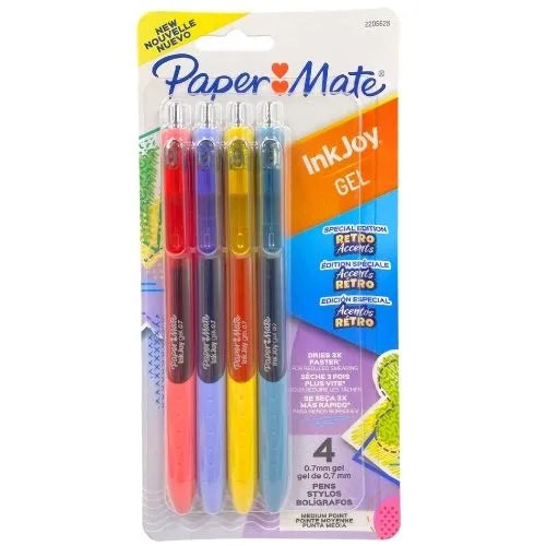 Lapicero Gel Paper Mate / Quick-Dry Retro Accents x4