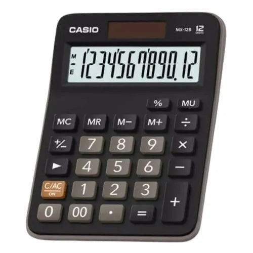 Calculadora Mediana – Calculadora 12 Dígitos - Casio Negro MX-12B-BK
