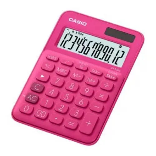 Calculadora 12 digitos, Casio MS-20UC - Colores Fucsia