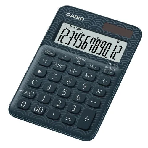 Calculadora 12 digitos, Casio MS-20UC - Estampada SEIGAIHA AZUL