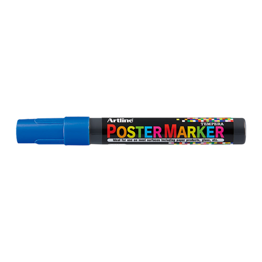 Marcador Artline Poster Marker EPP-4 Azul Punta 2 mm. Fotografía oficial del fabricante, presentación individual sobre fondo blanco.
