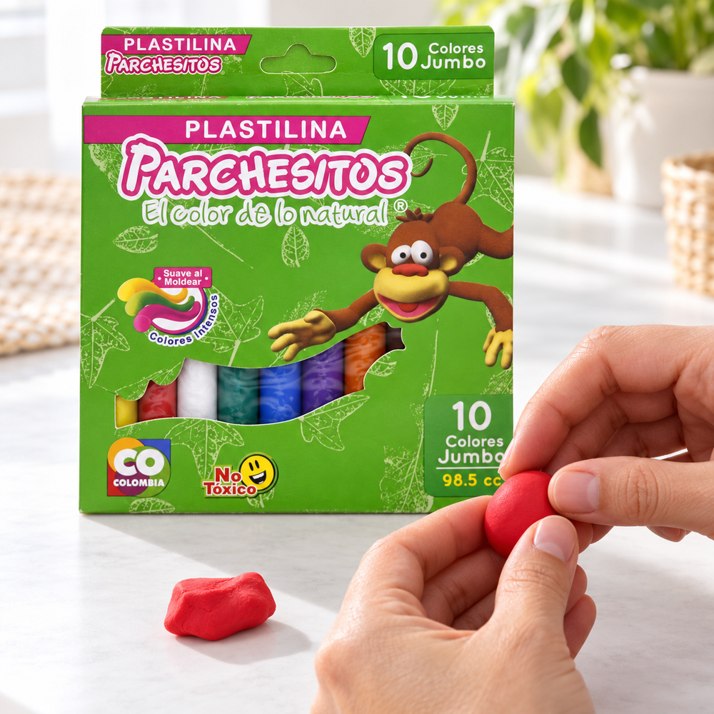 Aplicación ilustrativa del producto Plastilina Parchesitos Jumbo x 10 colores