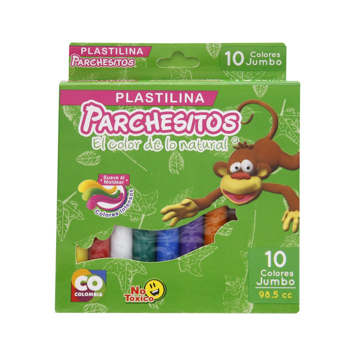 Plastilina Parchesitos Jumbo, empaque de 10 colores
