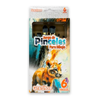 Juego de 6 pinceles surtidos Grafitos con mango metalizado, SKU 20806-2. Empaque original sobre fondo blanco.