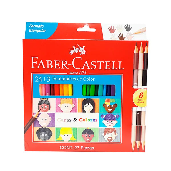 lapices colores piel, faber castell "Caras y colores" - 24 + 3