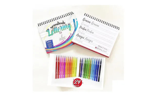 Plantillas en block para lettering con plumones x 24