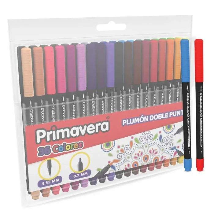 Plumones Doble Punta - PRIMAVERA - X36