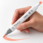 ShinHan TOUCH TWIN BRUSH R140 LIGHT ORANGE - uso. Imagen referencial generada.